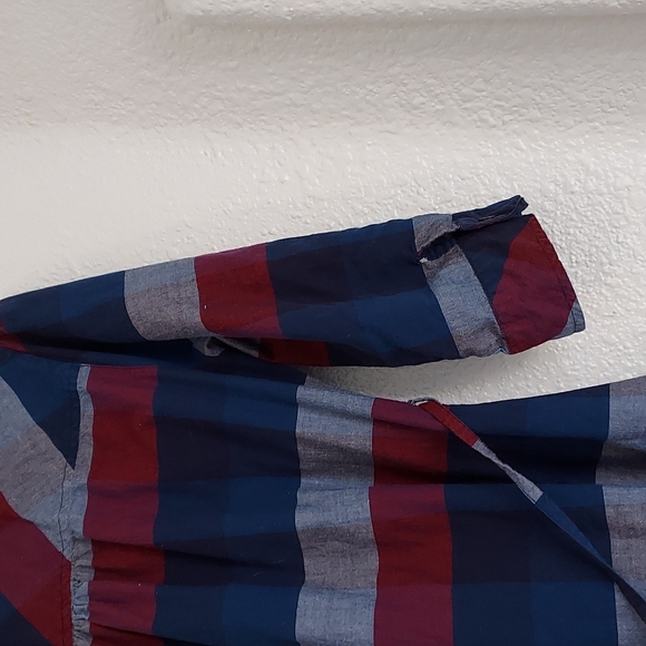 Women's top size 16 tunic length, blues and burgundy - Picture 6 of 6